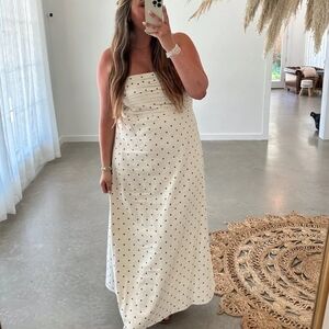 Abercrombie & Fitch Emerson Strapless Dress with Brown Dots NWT